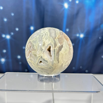 Moss agate sphere - 67mm - 13.1 oz