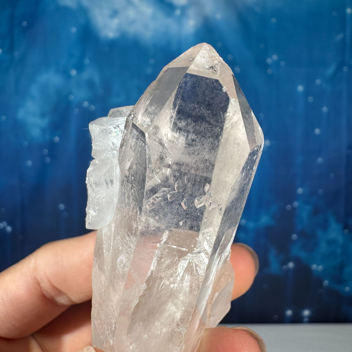 Clear Quartz Natural Point with Rider Crystal • 0.068 kg