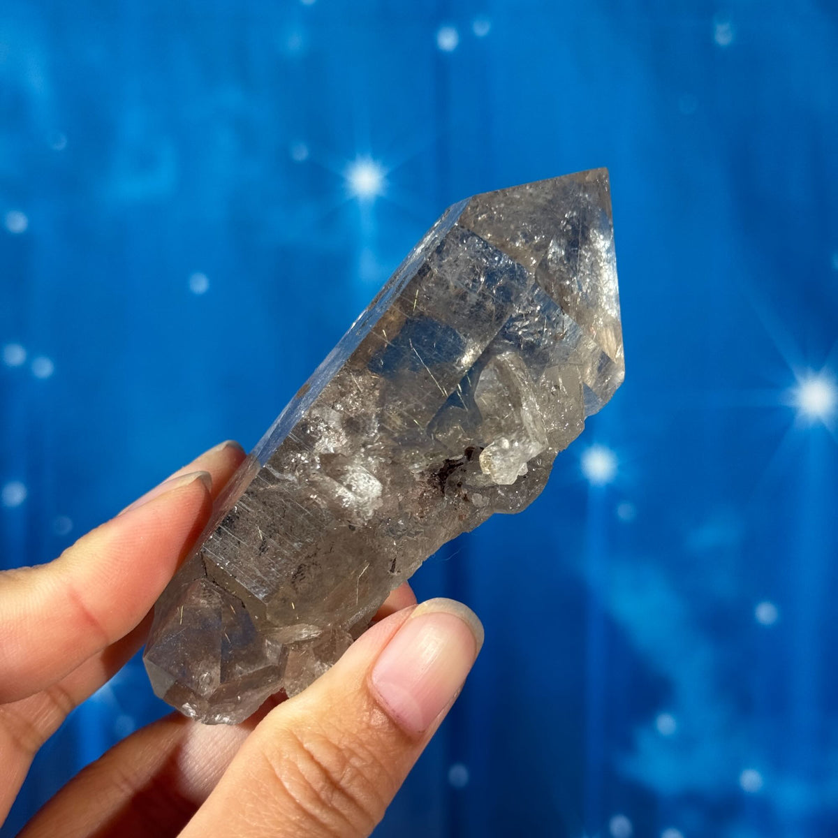 Rutilated Smoky Quartz with Elestial Growth – 0.147 kg