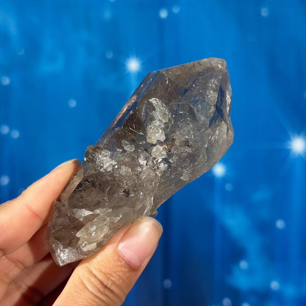 Rutilated Smoky Quartz with Elestial Growth – 0.147 kg