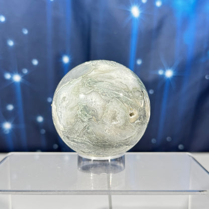 Moss agate sphere - 65mm - 12.7 oz