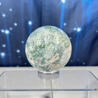 Moss Agate sphere – 67 mm, 14.8 oz