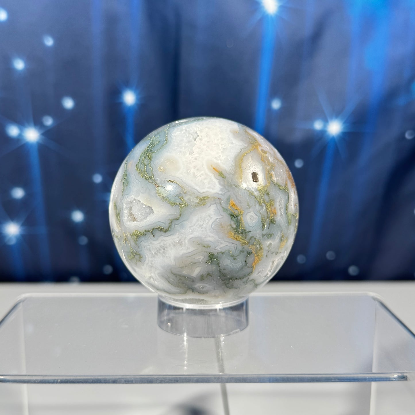 Moss Agate sphere - 65 mm - 13.1 oz