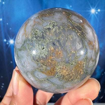 Moss Agate sphere - 65 mm - 13.1 oz