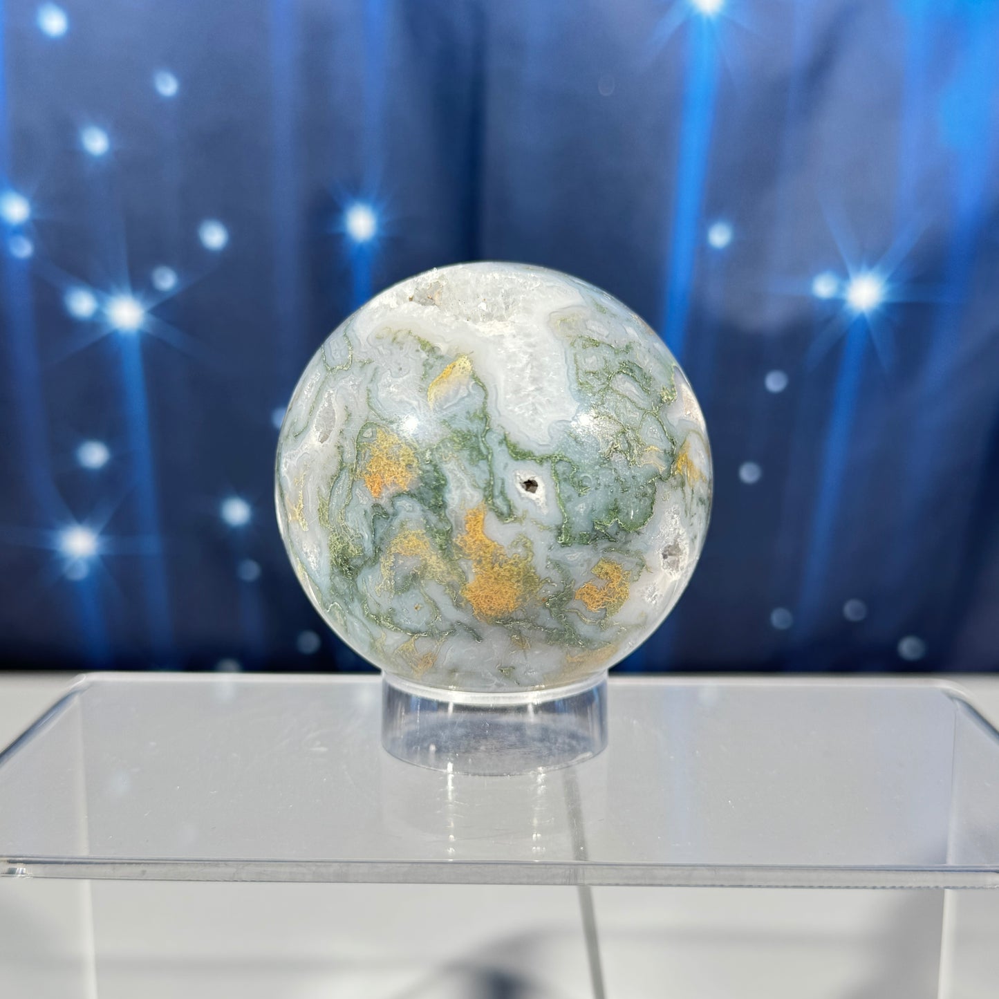 Moss Agate sphere - 61 mm - 10.4 oz