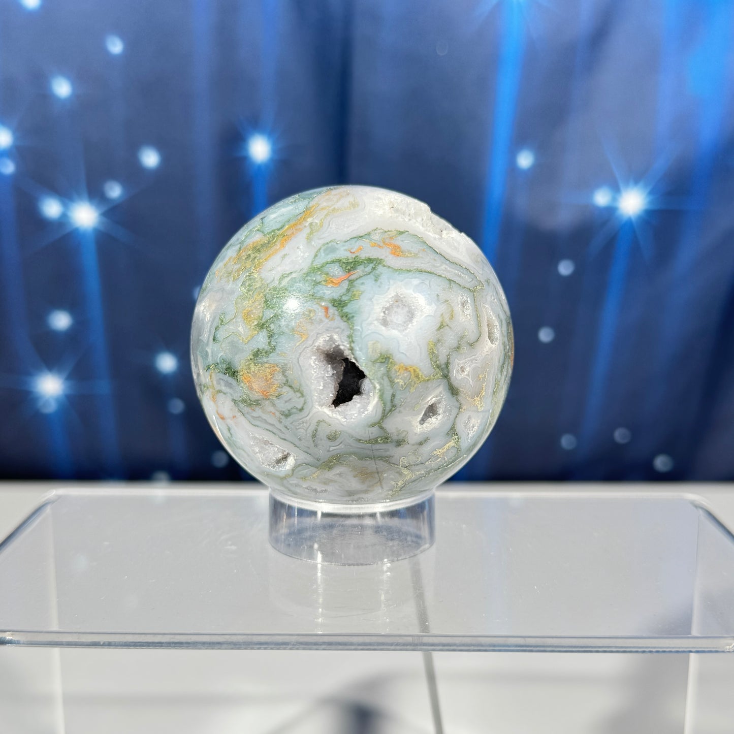 Moss Agate sphere - 61 mm - 10.4 oz