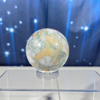 Moss Agate sphere - 61 mm - 10.4 oz