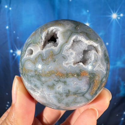 Moss Agate sphere - 61 mm - 10.4 oz