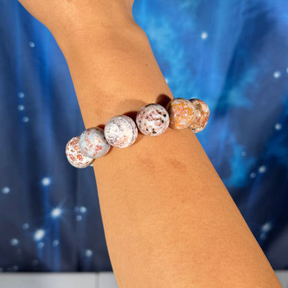 One (1) Ocean Jasper® bracelet - 17mm beads - fits 7" wrist