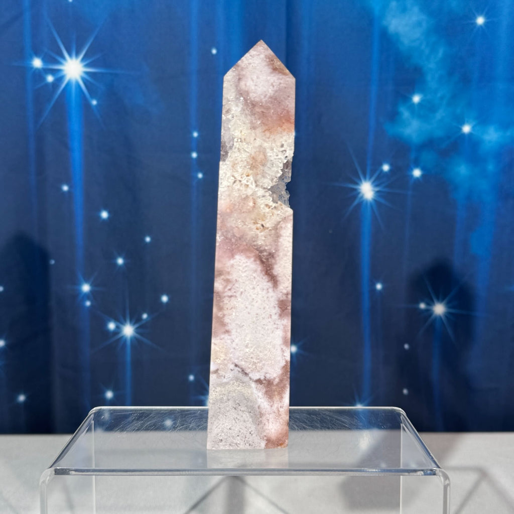 Pink Amethyst with Quartz Obelisk – 0.329 kg