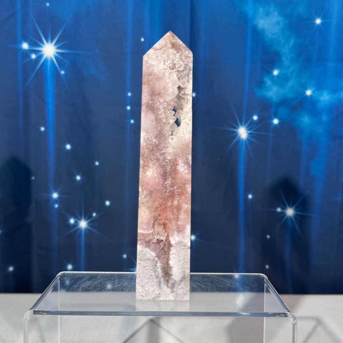 Pink Amethyst with Quartz Obelisk – 0.329 kg
