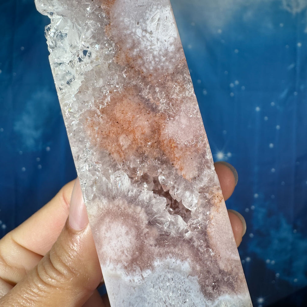Pink Amethyst with Quartz Obelisk – 0.329 kg