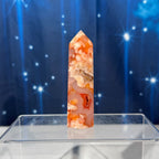 Carnelian Flower Agate Point – Heated • 0.128 kg