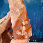 Carnelian Flower Agate Point – Heated • 0.128 kg
