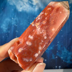 Carnelian Flower Agate Point – Heated • 0.102 kg