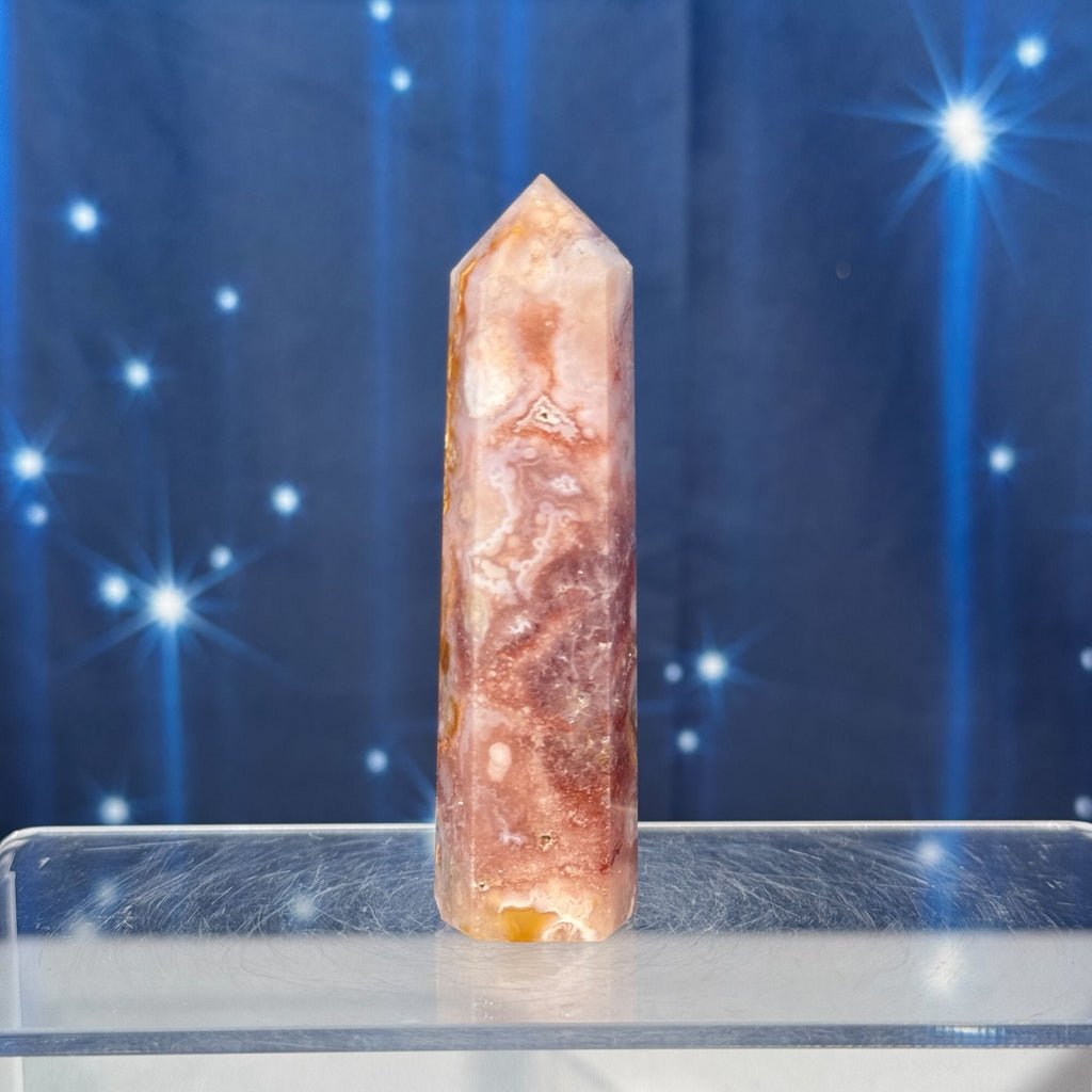 Flower Agate with Quartz Point – 0.073 kg