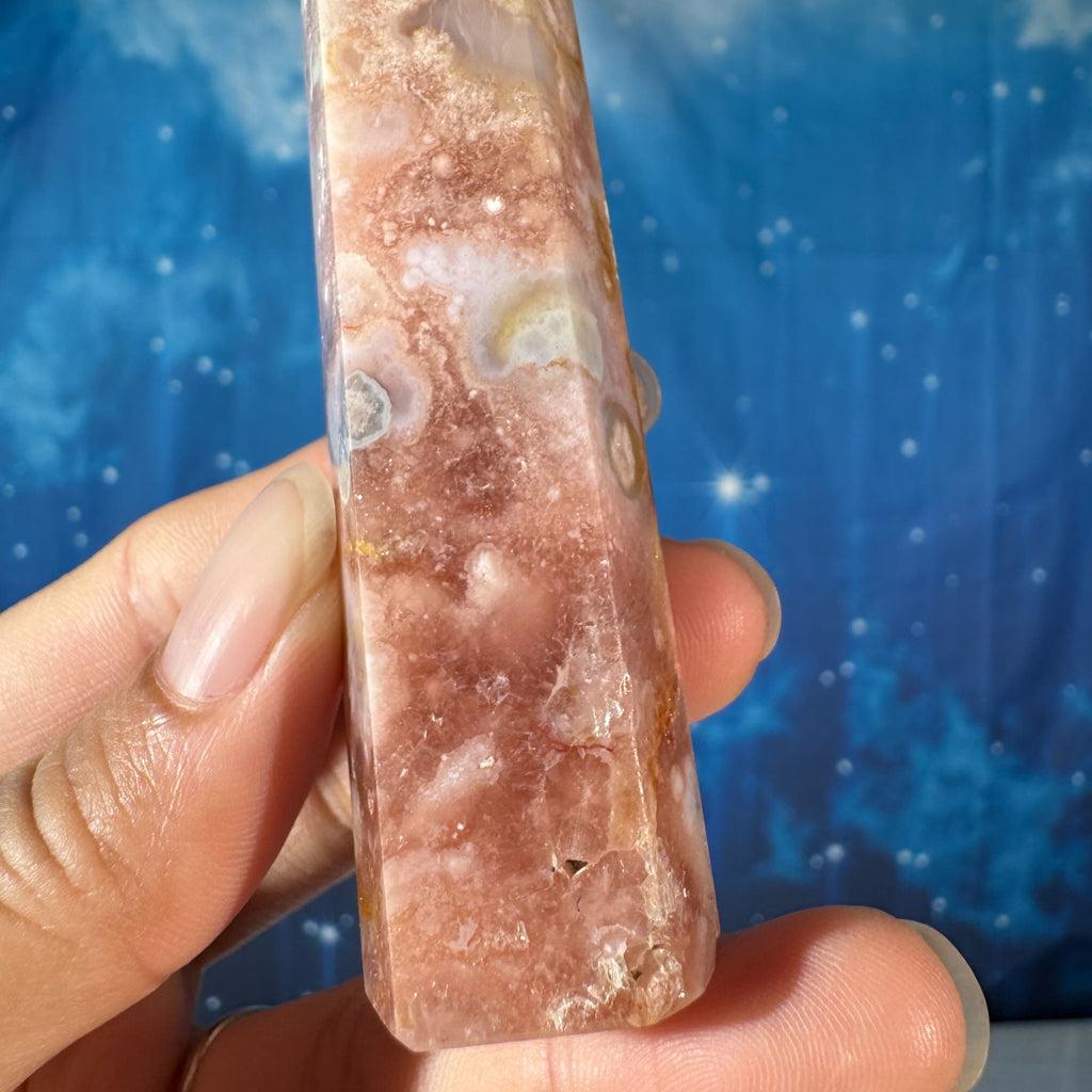 Flower Agate with Quartz Point – 0.073 kg