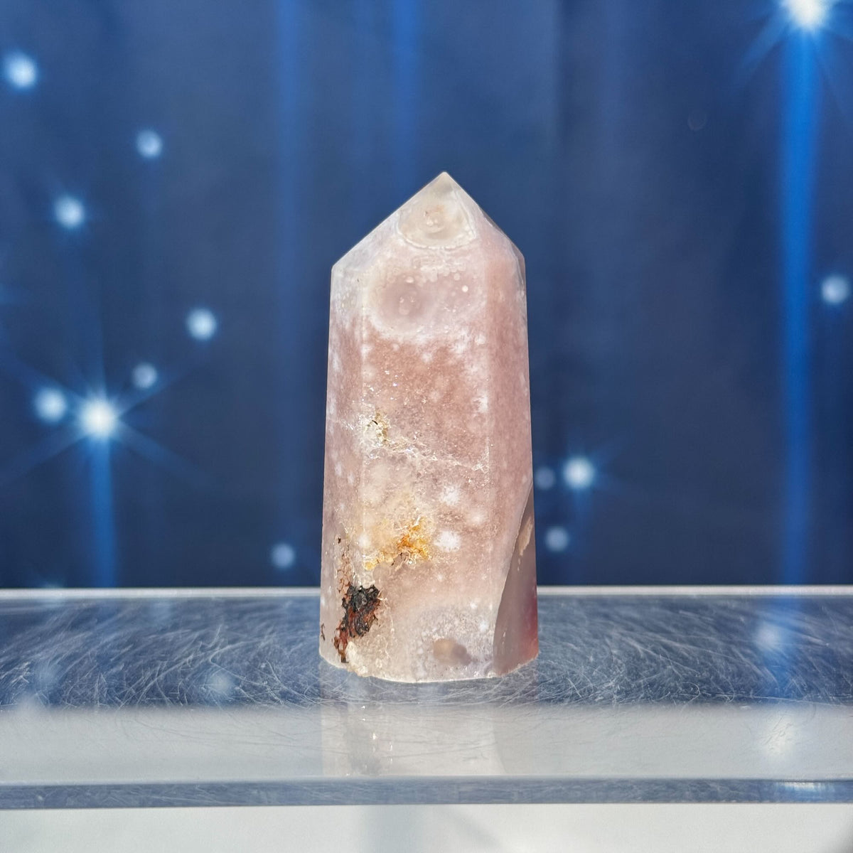 Flower Agate with Quartz Point – 0.051 kg