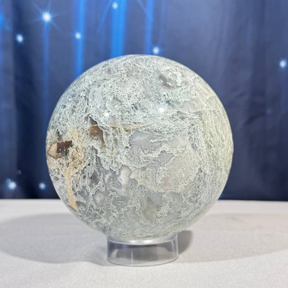 Moss agate sphere - 111mm - 4 lbs 13 oz