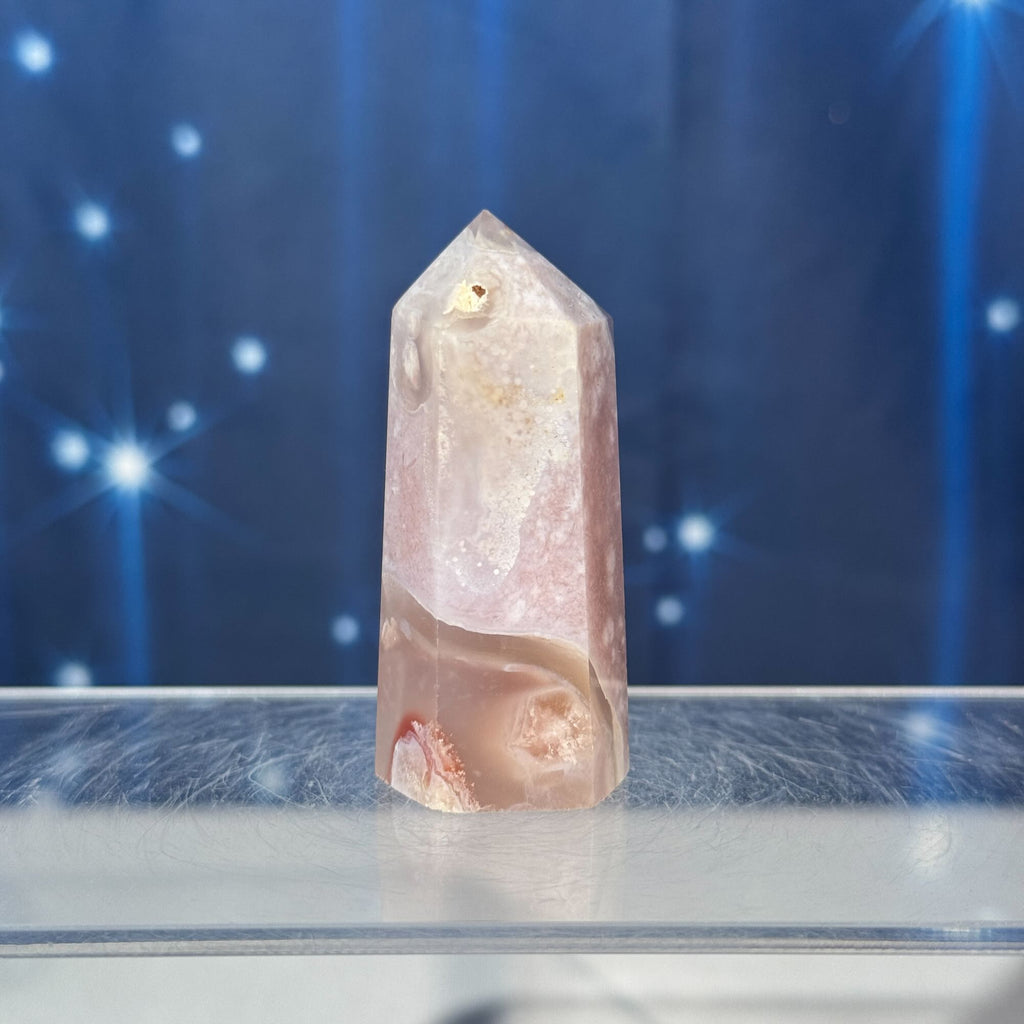 Flower Agate with Quartz Point – 0.051 kg