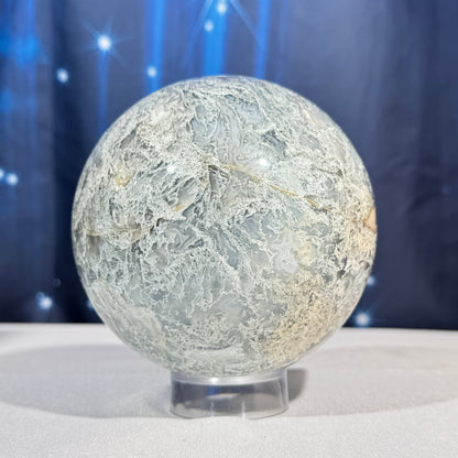 Moss agate sphere - 111mm - 4 lbs 13 oz