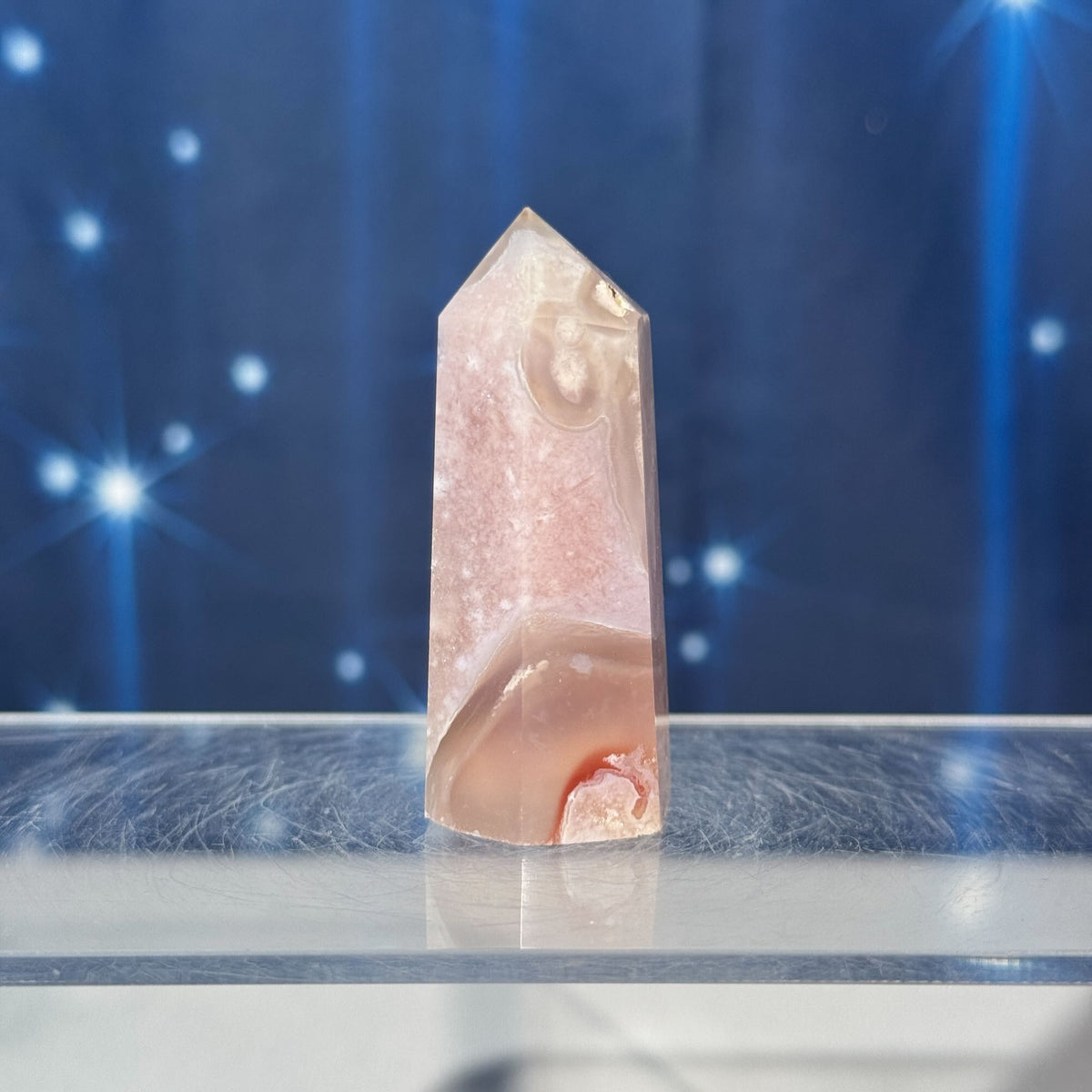 Flower Agate with Quartz Point – 0.051 kg