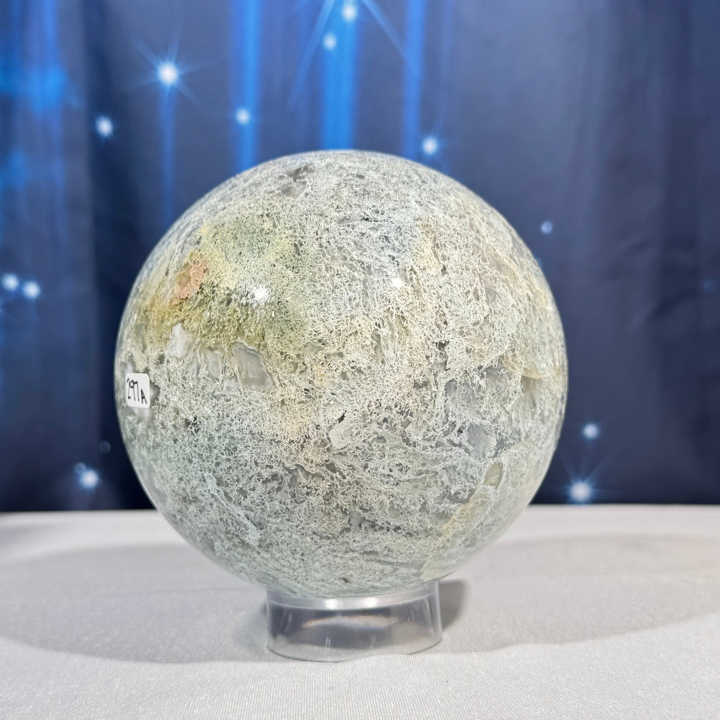 Moss agate sphere - 111mm - 4 lbs 13 oz