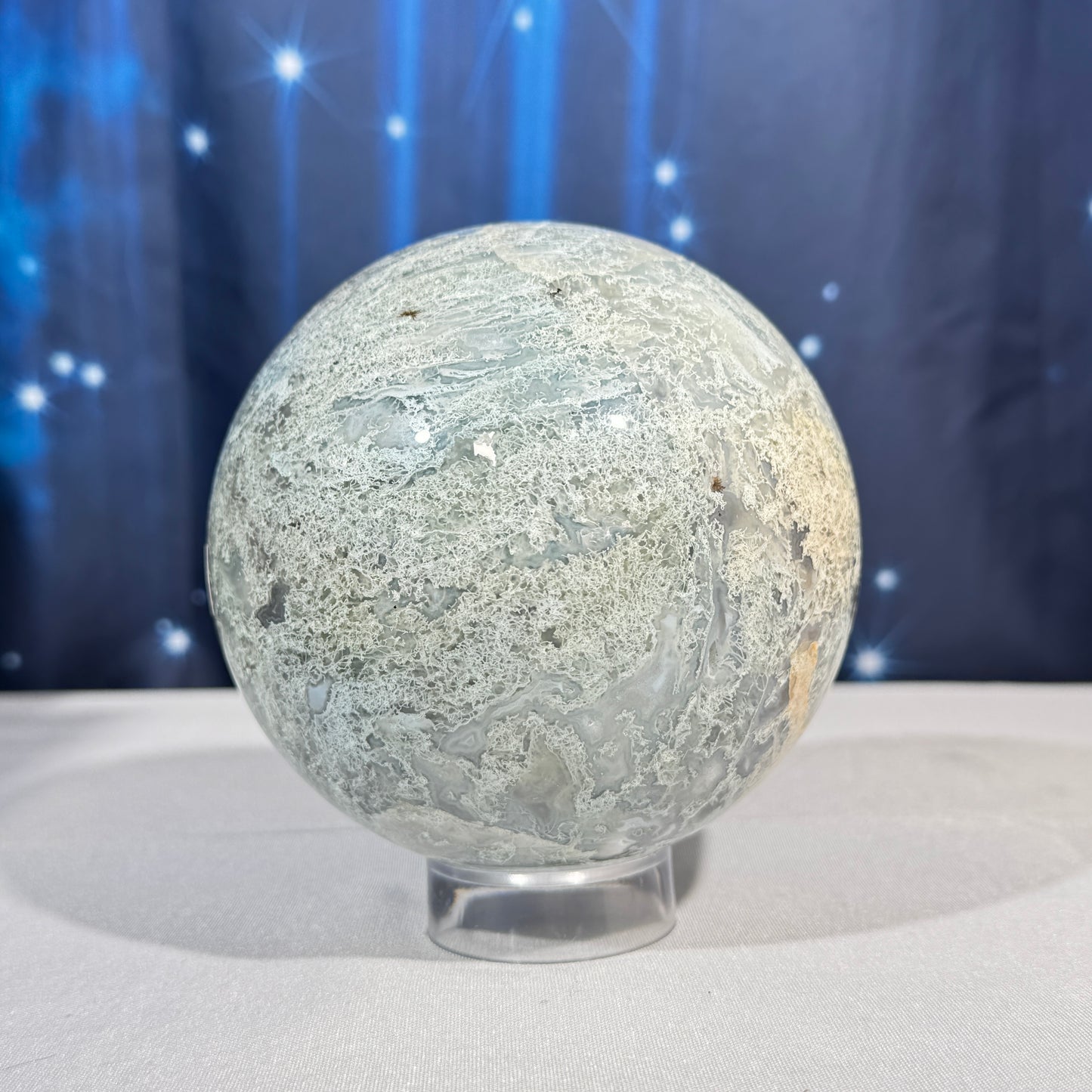 Moss agate sphere - 111mm - 4 lbs 13 oz