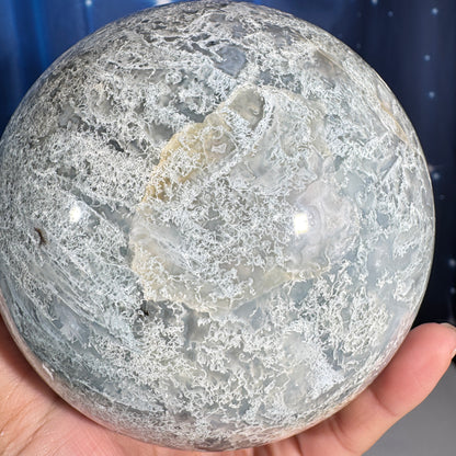 Moss agate sphere - 111mm - 4 lbs 13 oz