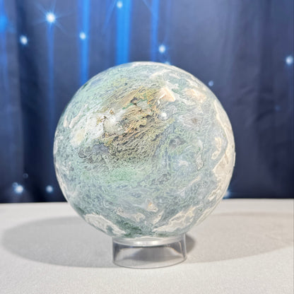 Moss agate sphere - 106mm - 4 lbs 1.5 oz