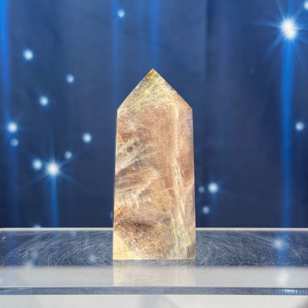 Moonstone with Sunstone Point – Belomorite • 0.088 kg