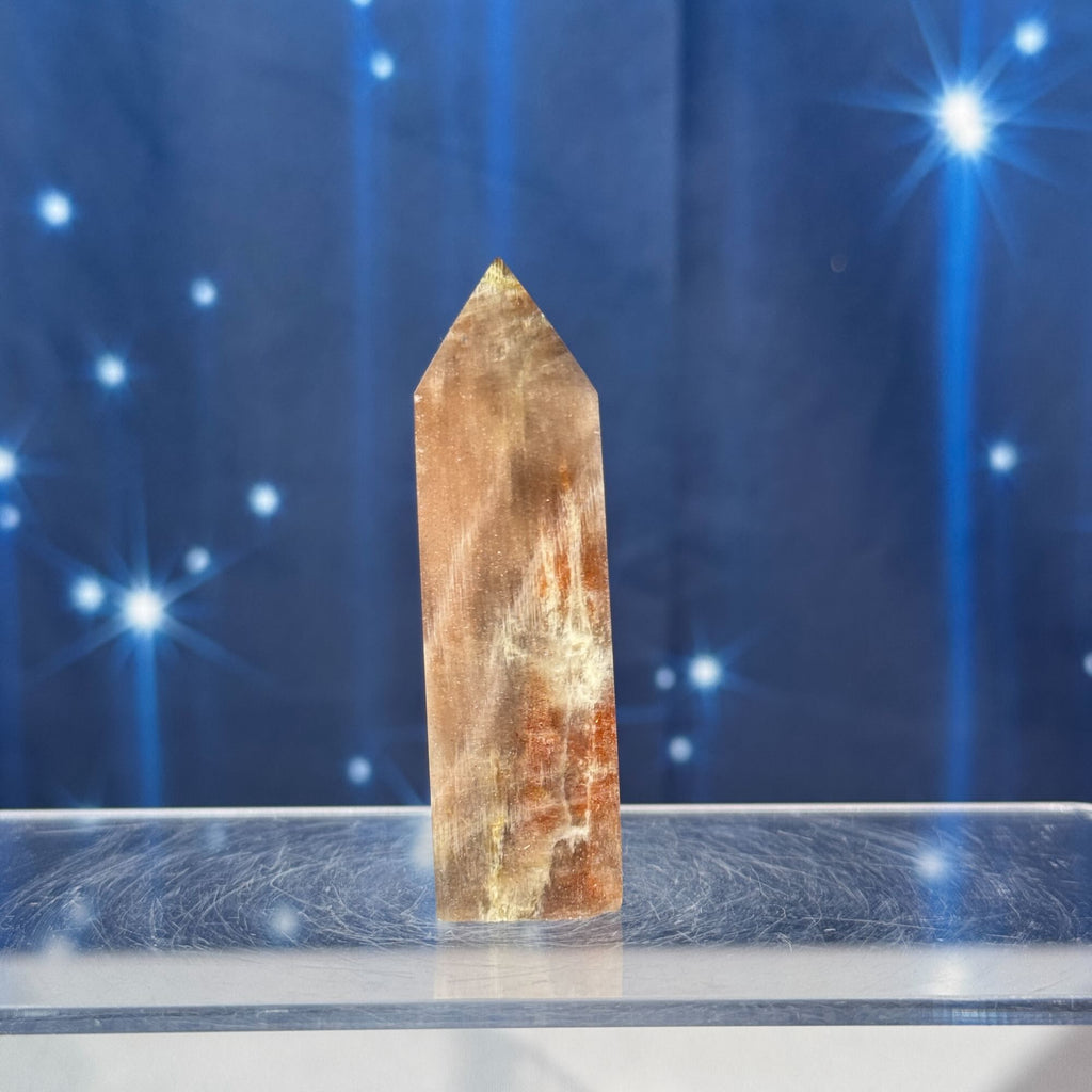 Moonstone with Sunstone Point – Belomorite • 0.088 kg