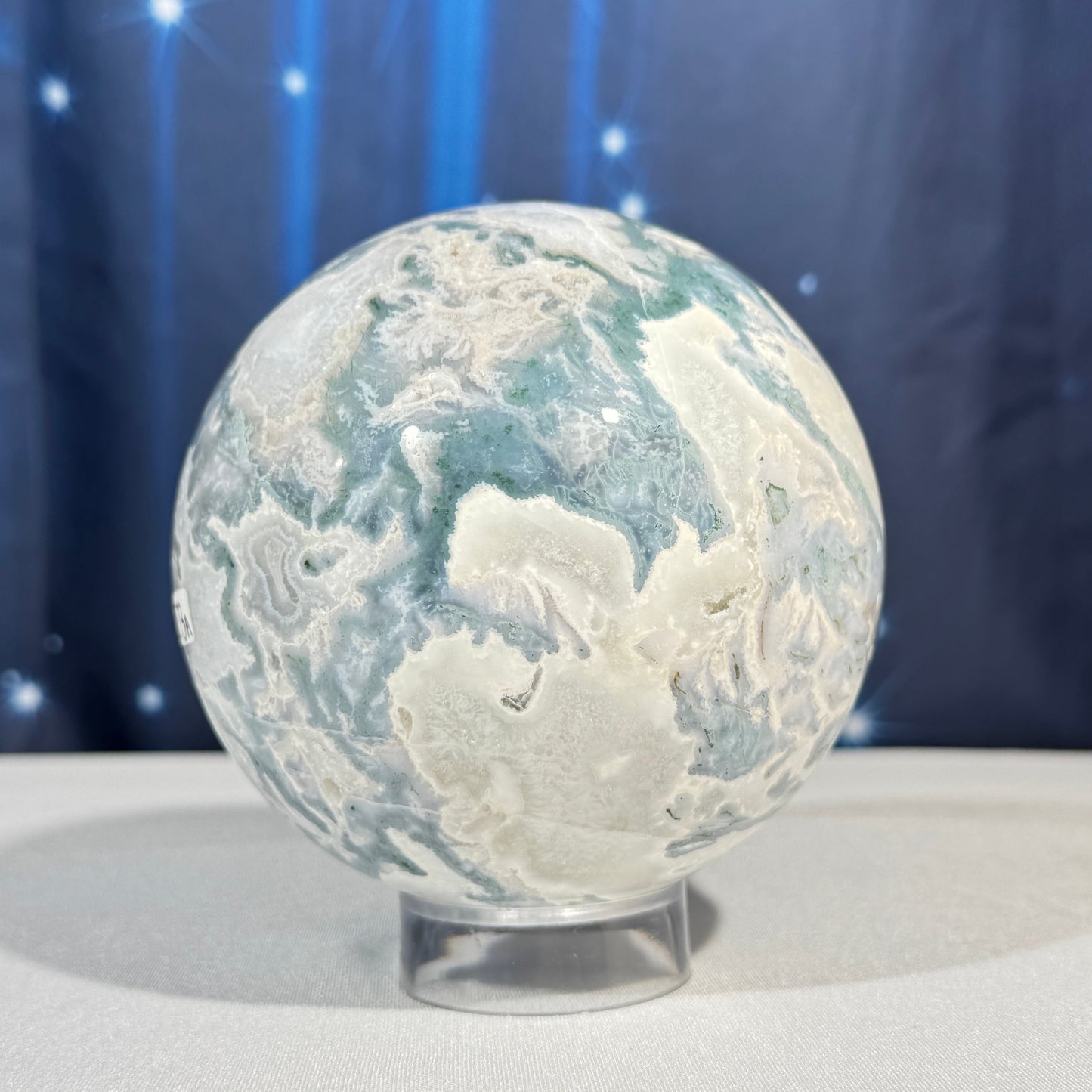 Moss agate sphere - 106mm - 4 lbs 1.5 oz