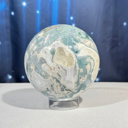 Moss agate sphere - 106mm - 4 lbs 1.5 oz
