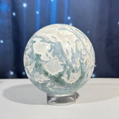 Moss agate sphere - 106mm - 4 lbs 1.5 oz