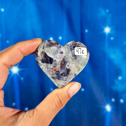 Iolite sunstone heart - 2 1/8 × 3/4 × 2 in - 2.4 oz