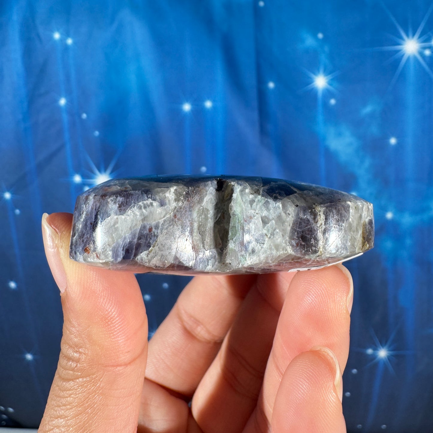 Iolite sunstone heart - 2 1/8 × 3/4 × 2 in - 2.4 oz