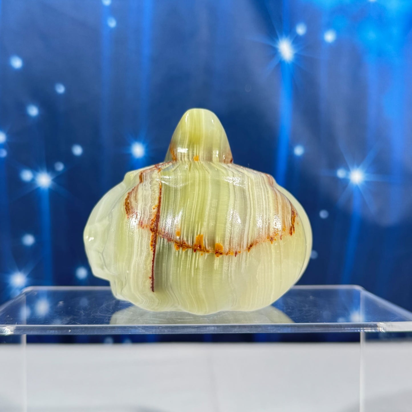 Green Banded Calcite Pumpkin – 0.502 kg