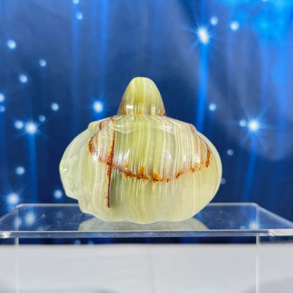 Green Banded Calcite Pumpkin – 0.502 kg