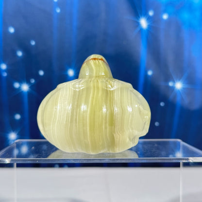 Green Banded Calcite Pumpkin – 0.502 kg