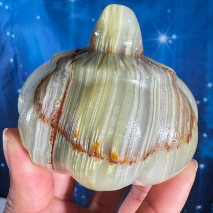 Green Banded Calcite Pumpkin – 0.502 kg