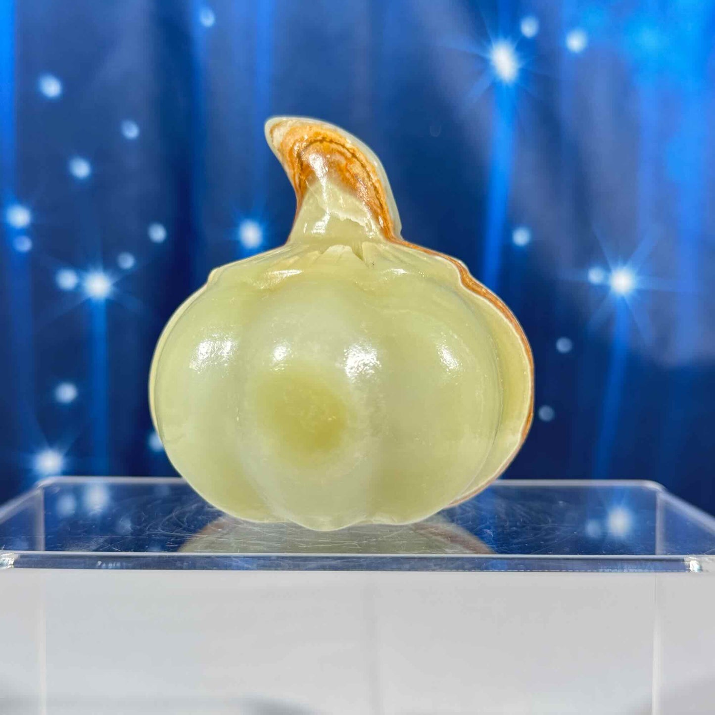 Green Banded Calcite Pumpkin – 0.493 kg