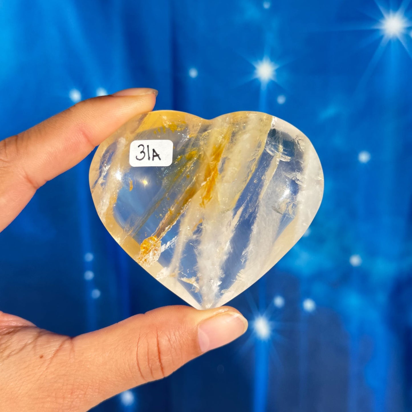 Golden Healer heart - 2 × 1 × 1 5/8 in - 1.9 oz