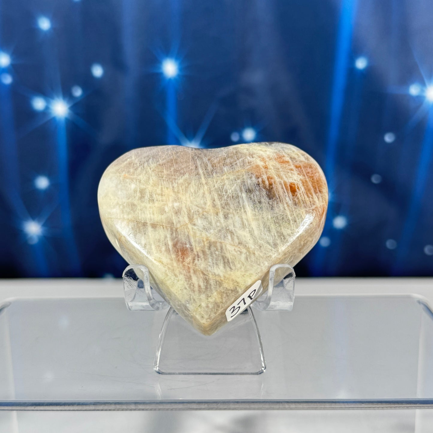 Belomorite heart – 2 1/2 × 7/8 × 2 3/8 in - 4.1 oz