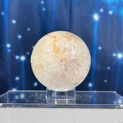 Flower Agate in Quartz sphere –  66 mm - 14.6 oz