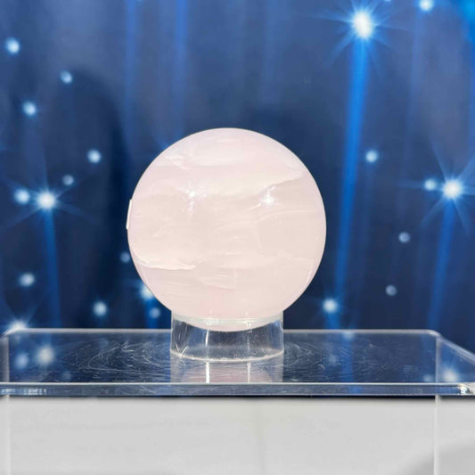 Pink mangano calcite sphere – UV reactive - 57 mm - 9.6 oz