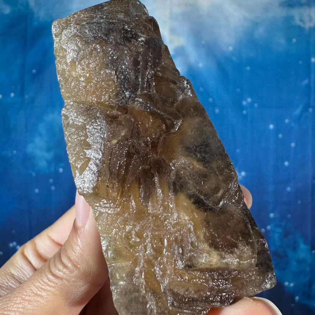 Rainbow Fluorite Point with a Natural Raw Side – 0.320 kg