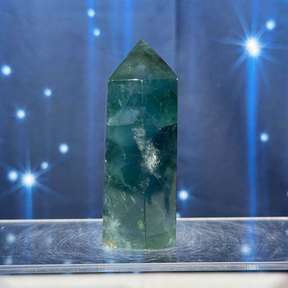 Rainbow Fluorite Point with a Natural Side – 0.232 kg