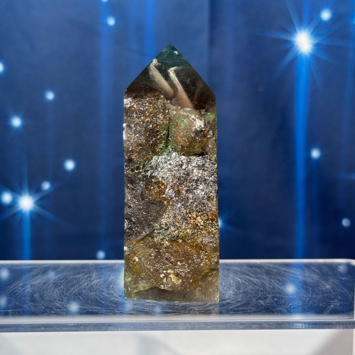 Rainbow Fluorite Point with a Natural Side – 0.232 kg