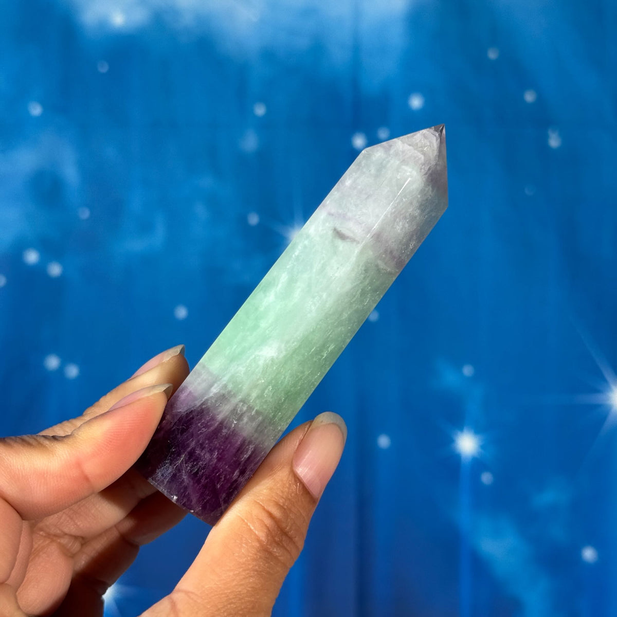 Rainbow Fluorite Point – Watermelon Fluorite • 0.142 kg